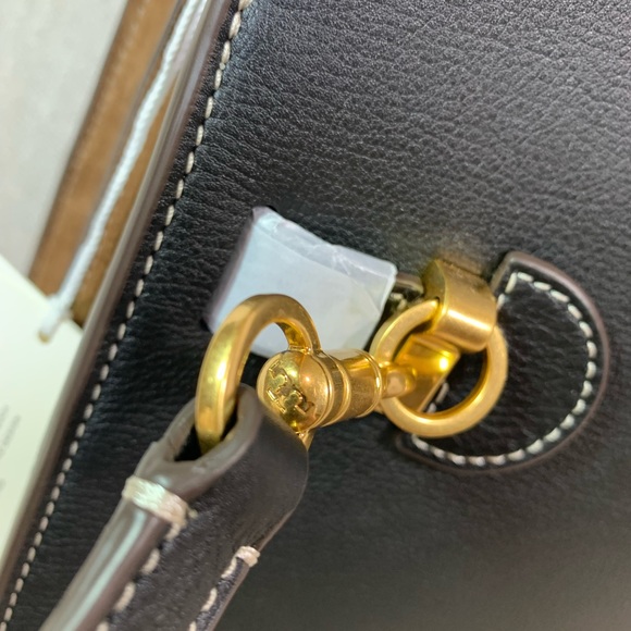 NEW Tory Burch Lee Radziwill Double Black Leather Satchel/Shoulder Bag/Crossbody - Picture 14 of 16